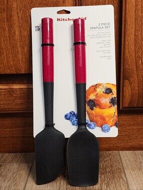 KitchenAid 2 Piece Spatula Set Silicone Spoon Spatula and Scraper Spatula